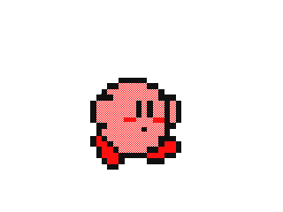 Kirby walking by Muddy (Flipnote thumbnail)