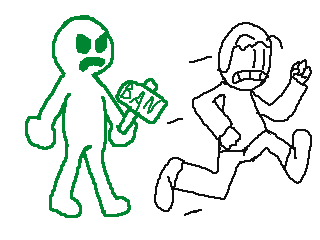 Running from the Miiverse Admin by Devdog (Flipnote thumbnail)