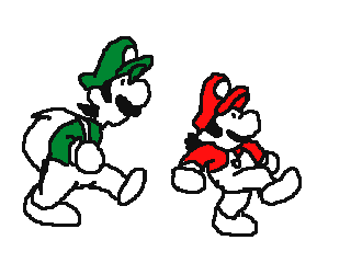 Luigi and Mario Walking Test by JrC (Flipnote thumbnail)